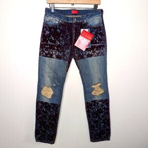 Undercover Jun Takahashi Blue Jeans with Purple Flocking | Size 3 (US size 6/8)